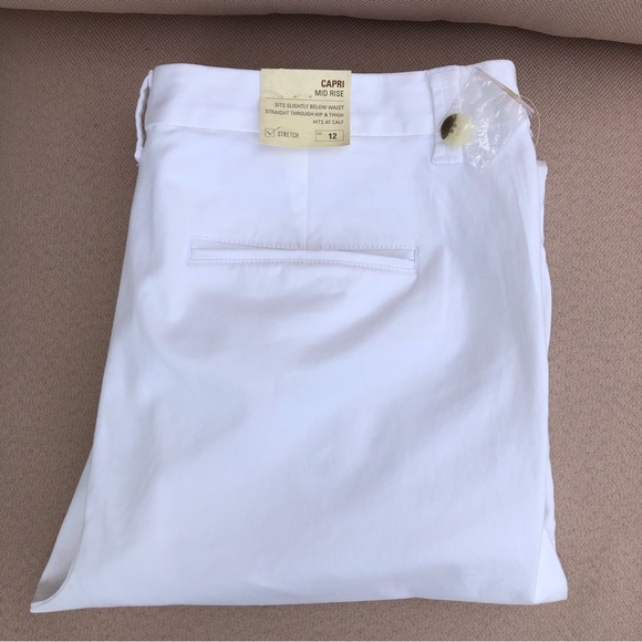 Sonoma Life + Style Cotton Blend Mid Rise Capri Stretch White Pants 12 - Picture 9 of 10